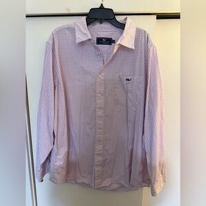 Vineyard Vines Button Down Shirt Men’s XB Purple Gingham Whale Logo